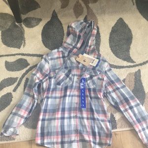 Plaid button down pastel shirt